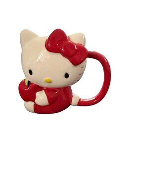 Hello Kitty Ceramic Mug By Zak! Red & White 13+ Collectible Cup Hand Wash Only